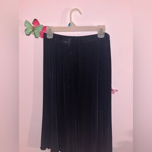 Chic Black Velvet A-Line Skirt
